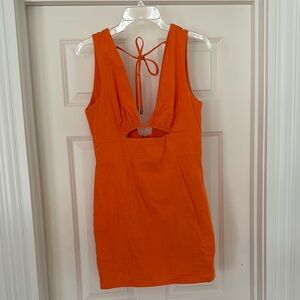 Orange Sleeveless Cutout Dress Size Medium U.S. 6